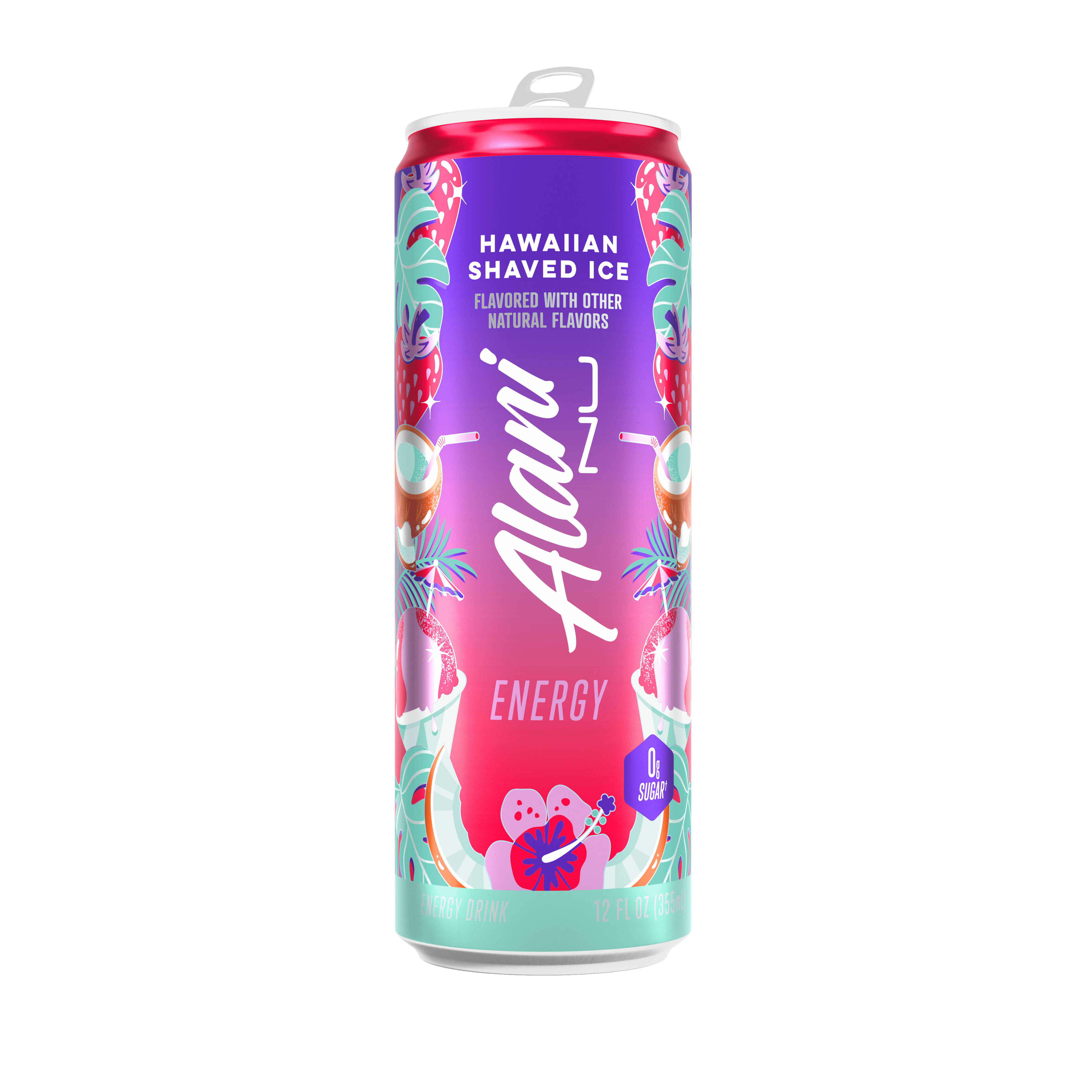 Alani Nu Zero-Sugar Energy Drink, Hawaiian Shaved Ice Flavor, 12 fl oz