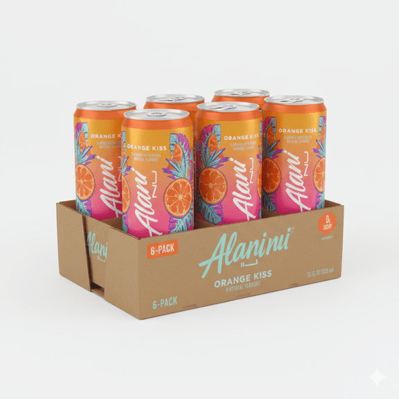  Alani Nu Energy Drink, Orange Kiss, 12 oz Cans, 6-Pack  Bright Citrus Flavor & Smooth Energy Boost 