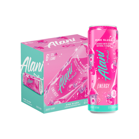 Alani Nu Energy Drink, Pink Slush, 12 fl oz Cans, 6 Pack