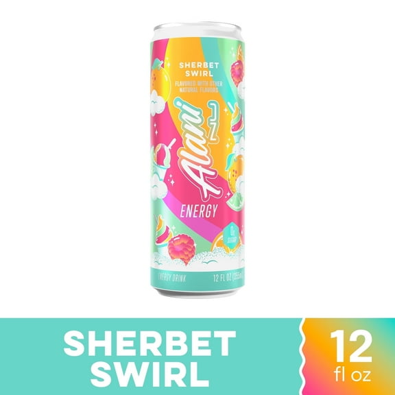 Alani Nu Energy Drink Sherbet Swirl 12oz - pack of 3