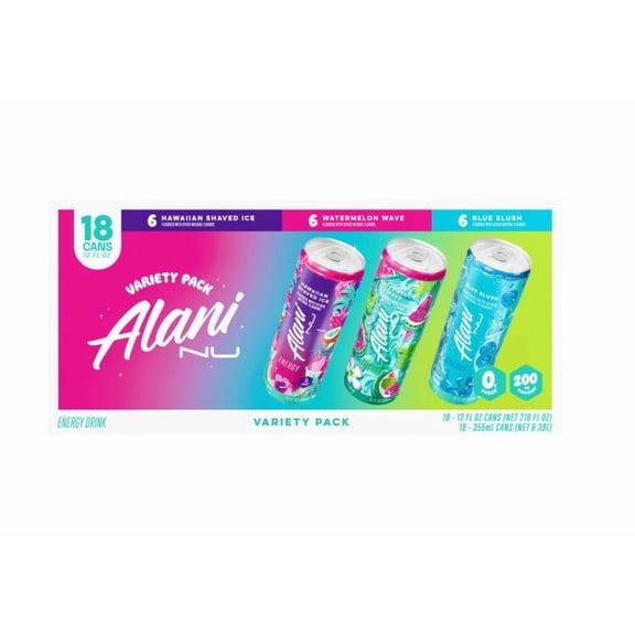Alani Nu Energy Drink, Summer Variety Pack, 12 fl. oz., 18 pk.