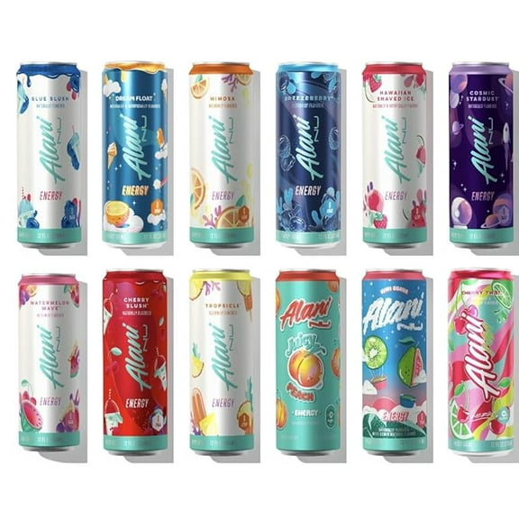 Alani Nu Energy Drink Variety Pack, 12 Fl Oz (Pack of 12) (Variety Pack)