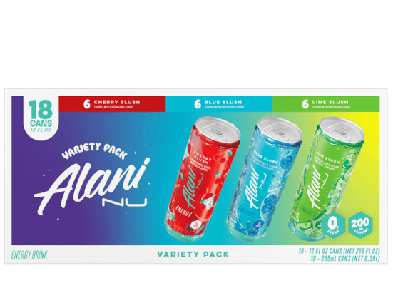 Alani Nu Energy Drink, Variety Pack, 12 fl oz, 18 ct