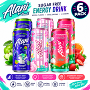 Alani Nu Energy Drink Variety Pack, Witch s Brew, Cotton Candy & Strawberry Sunrise, Sugar Free, 12 fl oz Cans 6 Pack