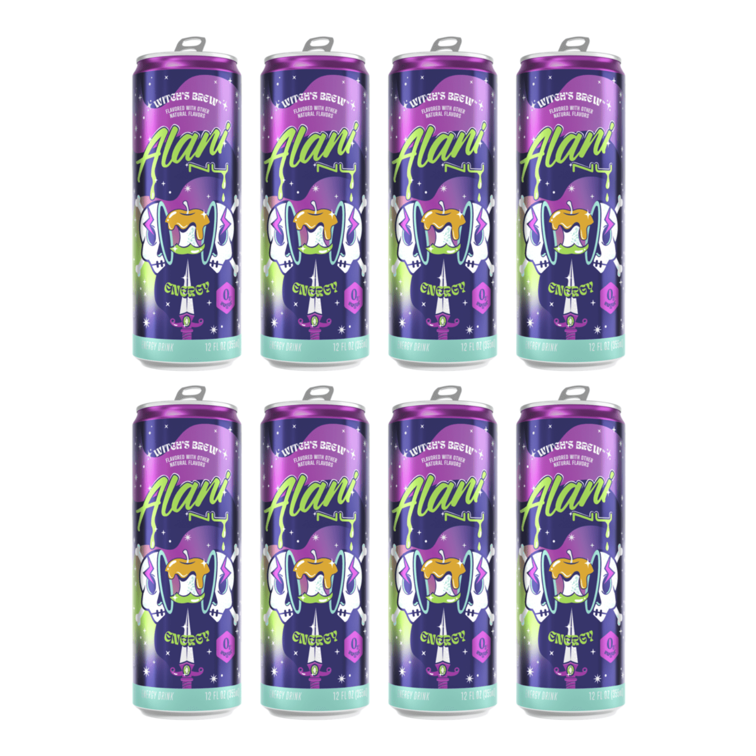 Alani Nu Energy Drink Witch’s Brew Caramel Apple Flavor 12 fl oz Cans, 8 Pack Low Calorie Sugar Free Beverage