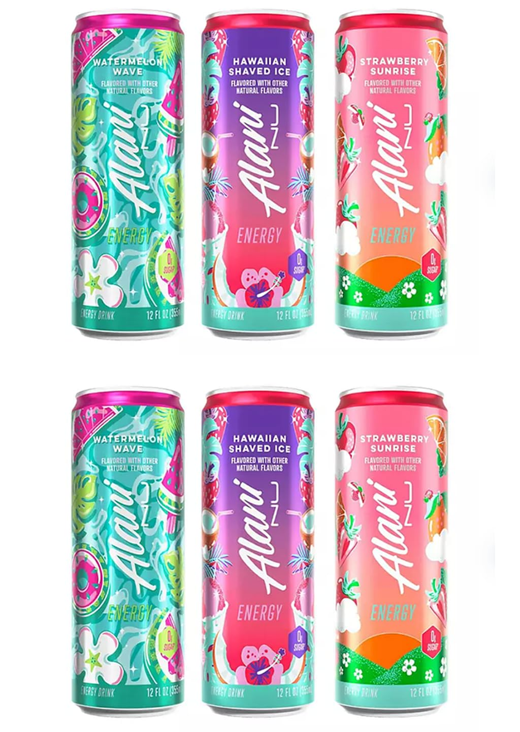Alani Nu Energy Drinks Strawberry Sunrise, Watermelon Wave