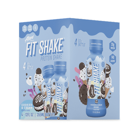 Alani Nu, Fit Shake, Protein Shake, Cookies and Cream, 20 Grams, 12oz, 4 Pk