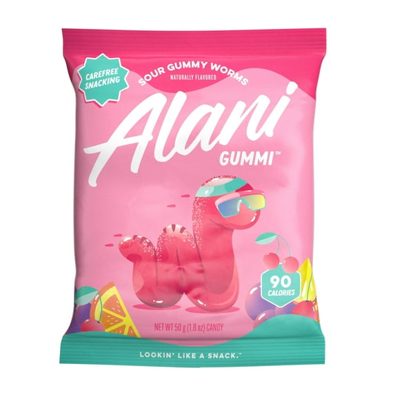 Alani Nu Fit Snacks Sour Gummy Worms - 1.8 oz Packaging may vary
