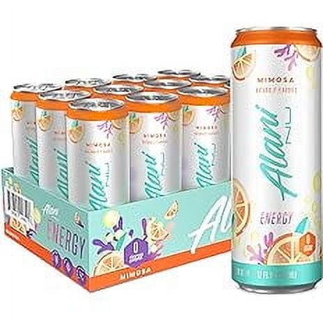 Alani Nu MIMOSA Sugar Free, Low Calorie Energy Drinks | 200mg Caffeine | Pre Workout Performance with Antioxidants | Biotin B Vitamins | Zero Sugar | 10 Calories | 12 Fl Oz Cans (12 Pack)