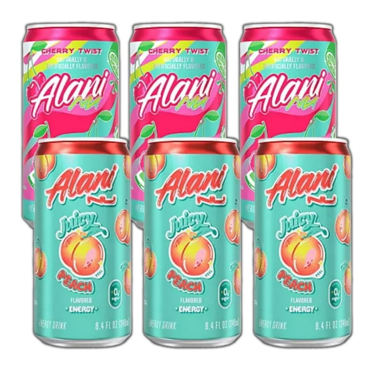 Alani Nu Mini Energy Drink Cherry Twist & Juicy Peach Variety Pack
