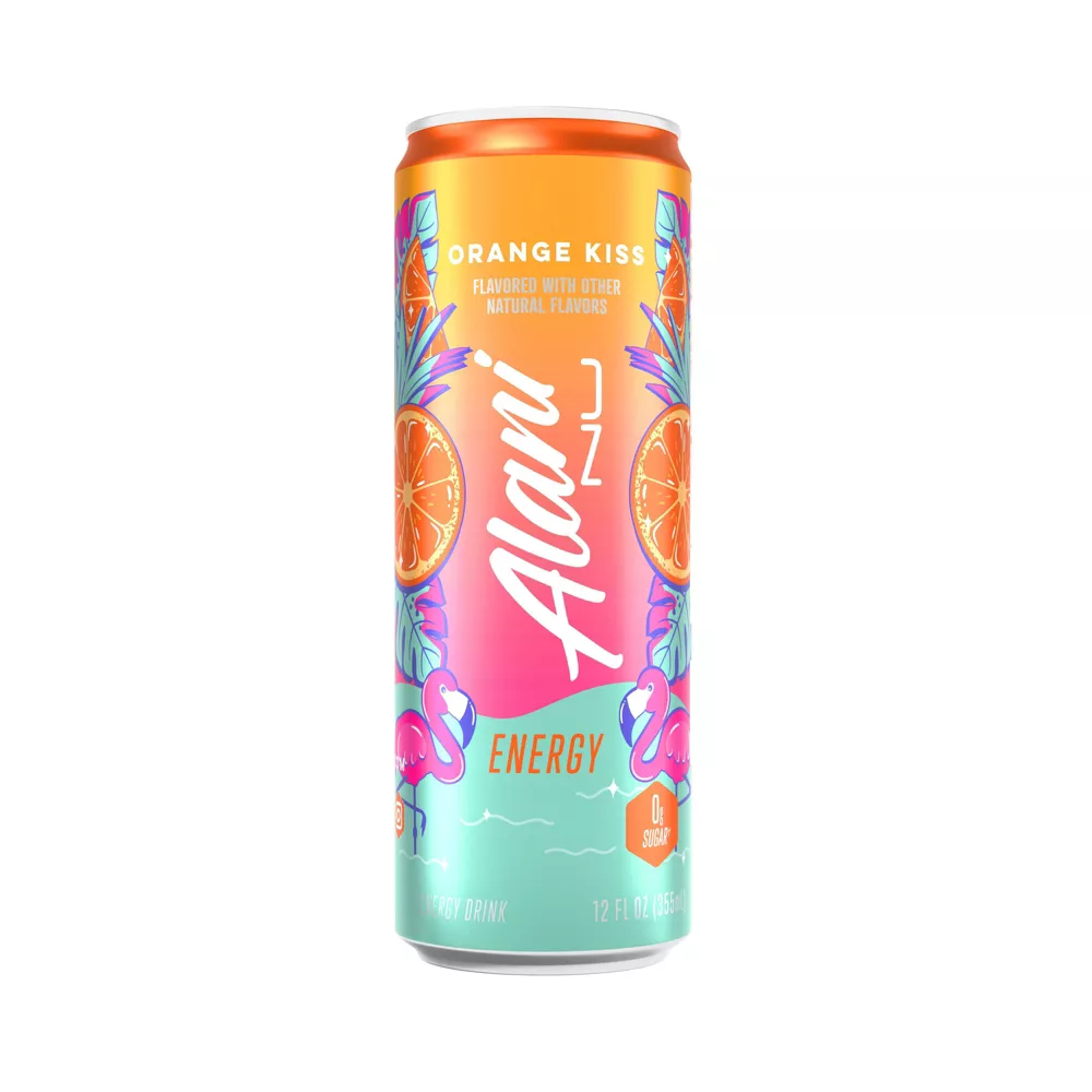 Alani Nu Orange Kiss Energy Drink, 12 fl oz Cans, Pack of 6