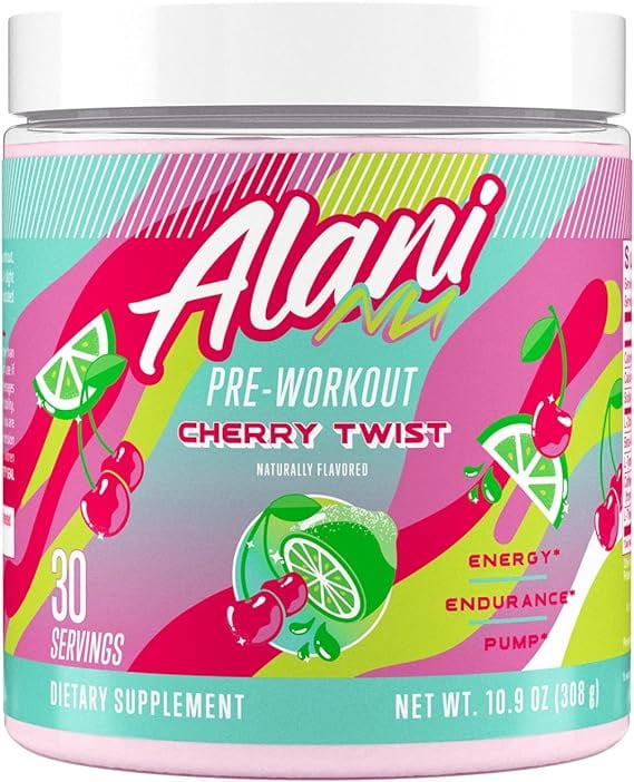 Alani Nu Pre Workout Powder Cherry Twist Amino Energy Boost Sugar
