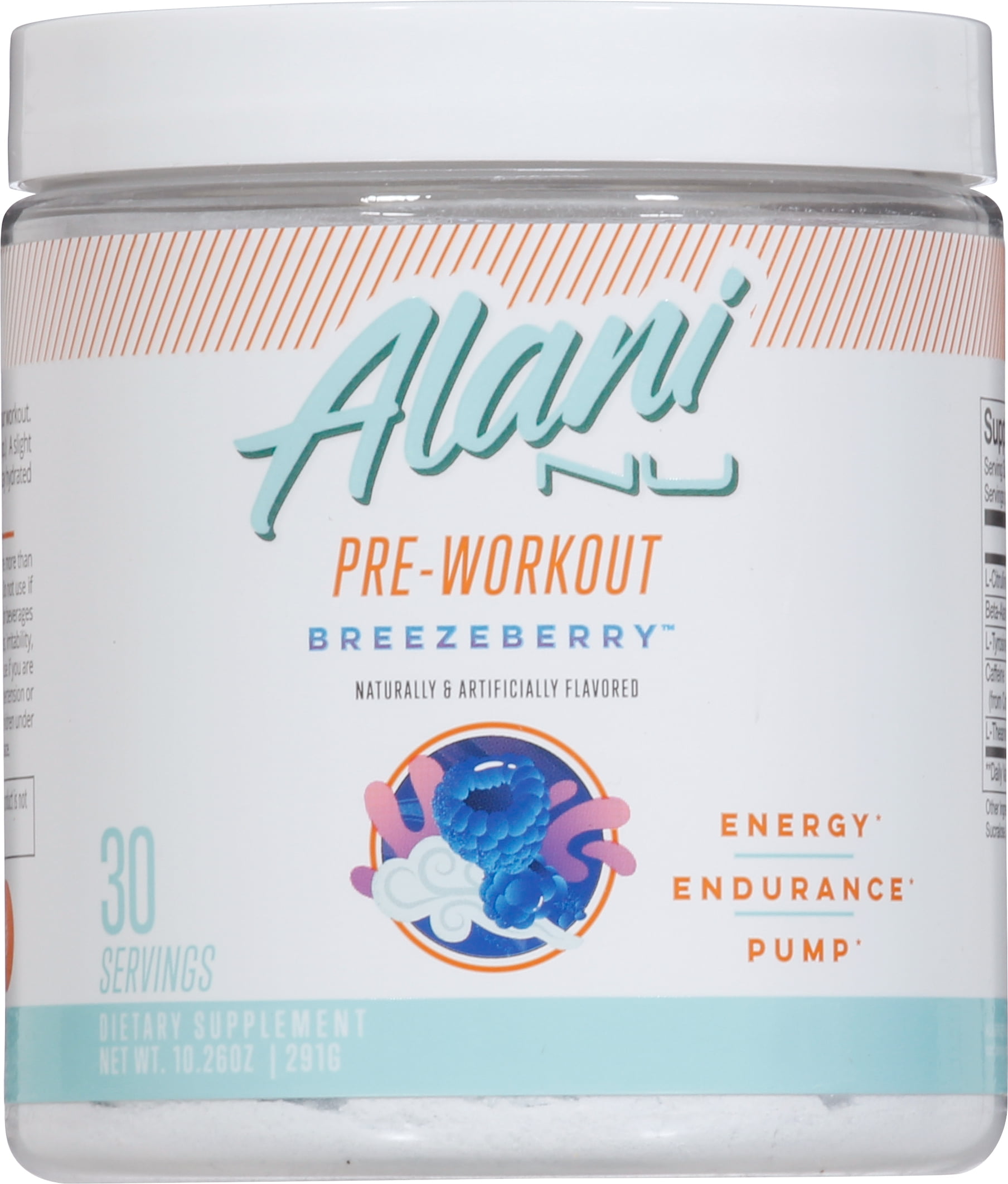 Alani Nu PreWorkout Supplement Powder, Breezeberry, 30 Servings