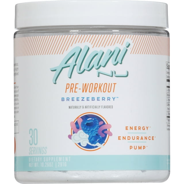 Alani Nu PreWorkout Supplement Powder, Breezeberry, 30 Servings