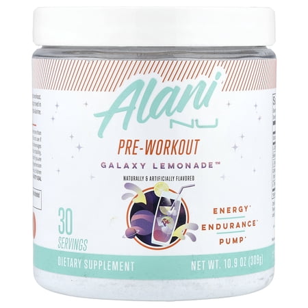 Alani Nu Pre-Workout Supplement Powder for Energy, Endurance, and Pump, Galaxy Lemonade, 30 Servings