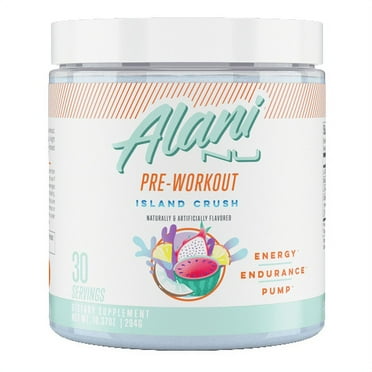 Alani Nu Pre-Workout Supplement Powder for Energy, Endurance, and Pump, Island Crush, 30 Servings
