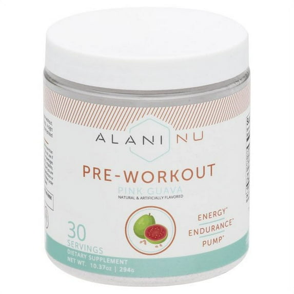 Alani Nu Pre-Workout Supplement Powder for Energy, Endurance, and Pump, Pink Guava, 30 Servings