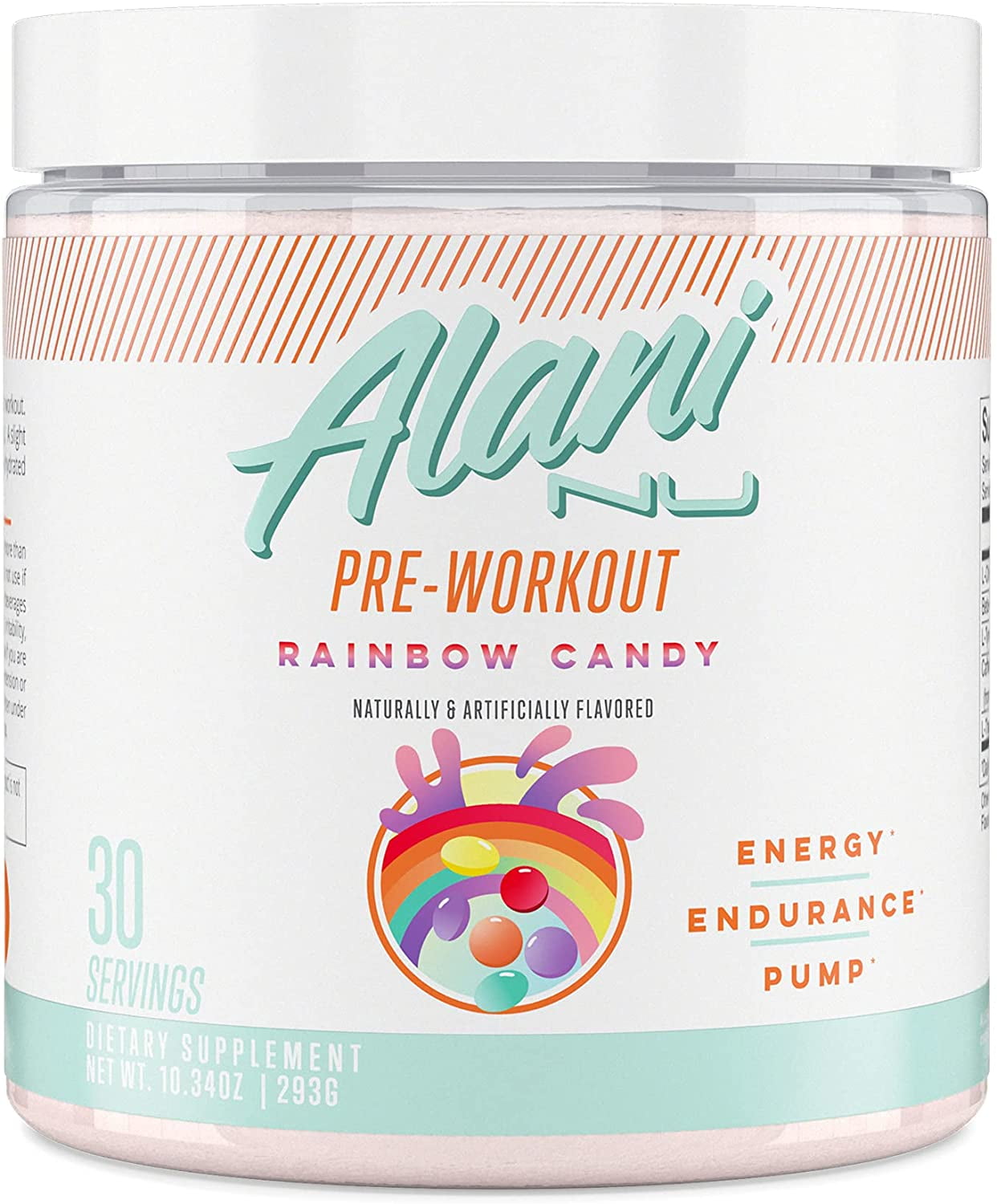 Alani Nu PreWorkout Energy & Endurance Supplement Powder, Rainbow