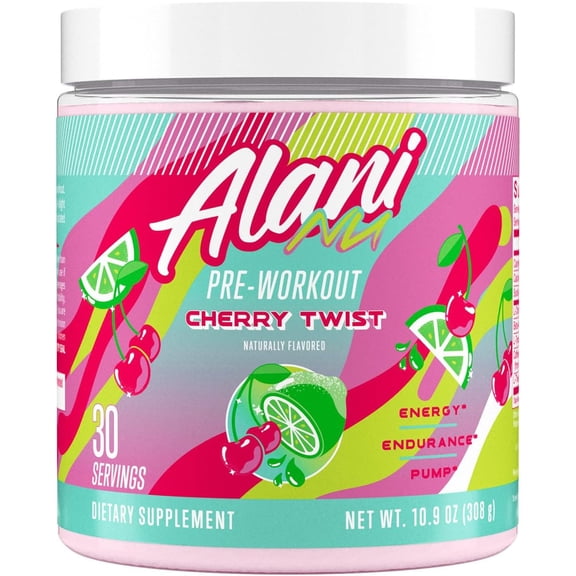 Alani Nu Pre-workout Powder, Cherry Twist, 20 Servings, 200mg Caffeine
