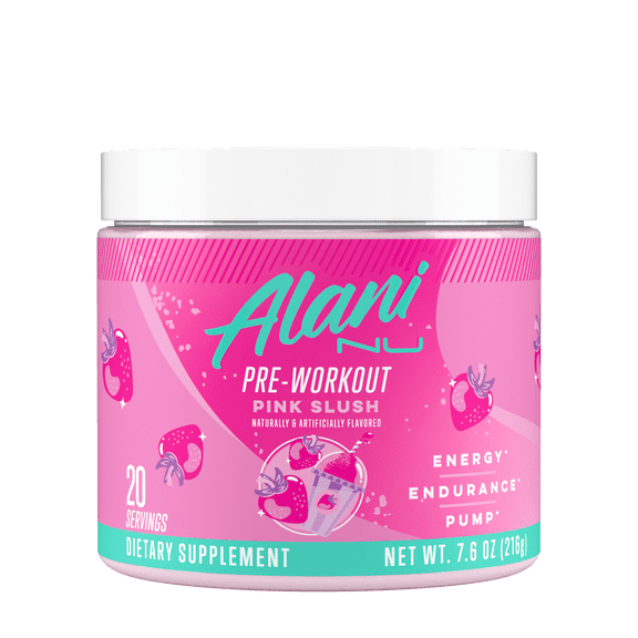 Alani Nu Pre-workout Powder, Pink Slush, 20 Servings, 200mg Caffeine