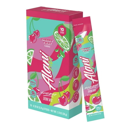 Alani Nu Energy Sticks, Cherry Twist, 10 Count, 200mg Caffeine, Zero Sugar
