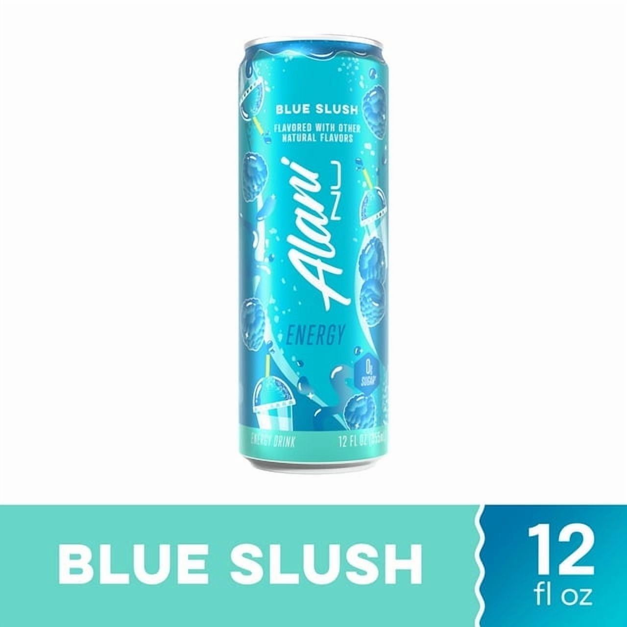 Alani Nu Sugar Free Energy Drink, Blue Slush, 12 fl oz, Can, 200mg Caffeine (pack of 6)