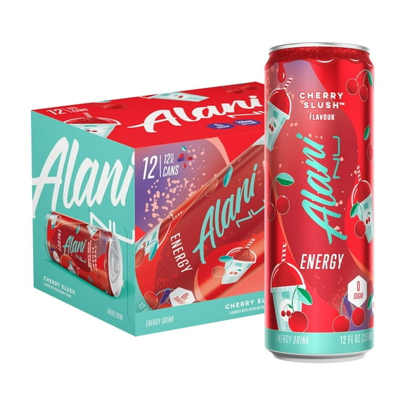 Alani Nu Sugar-Free Energy Drink, Cherry Slush, 12 oz Cans (Pack of 12)