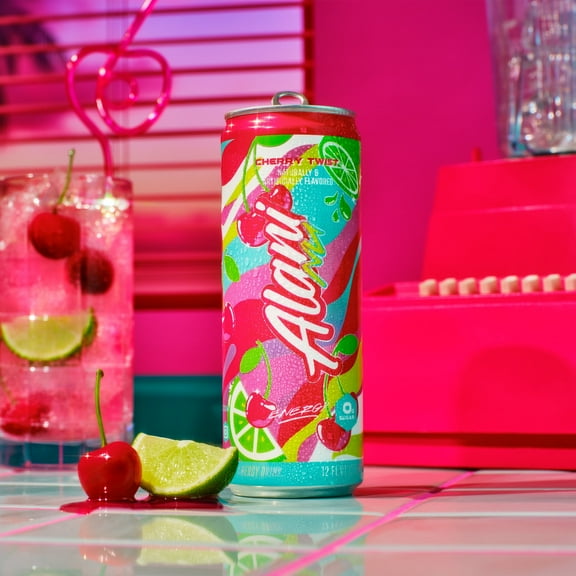 Alani Nu Sugar Free Energy Drink, Cherry Twist, 12 fl oz, Can, 200mg Caffeine (2-packs)