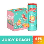 Alani Nu Sugar Free Energy Drink, Juicy Peach, 12 fl oz, 6 Pack, Cans, 200mg Caffeine