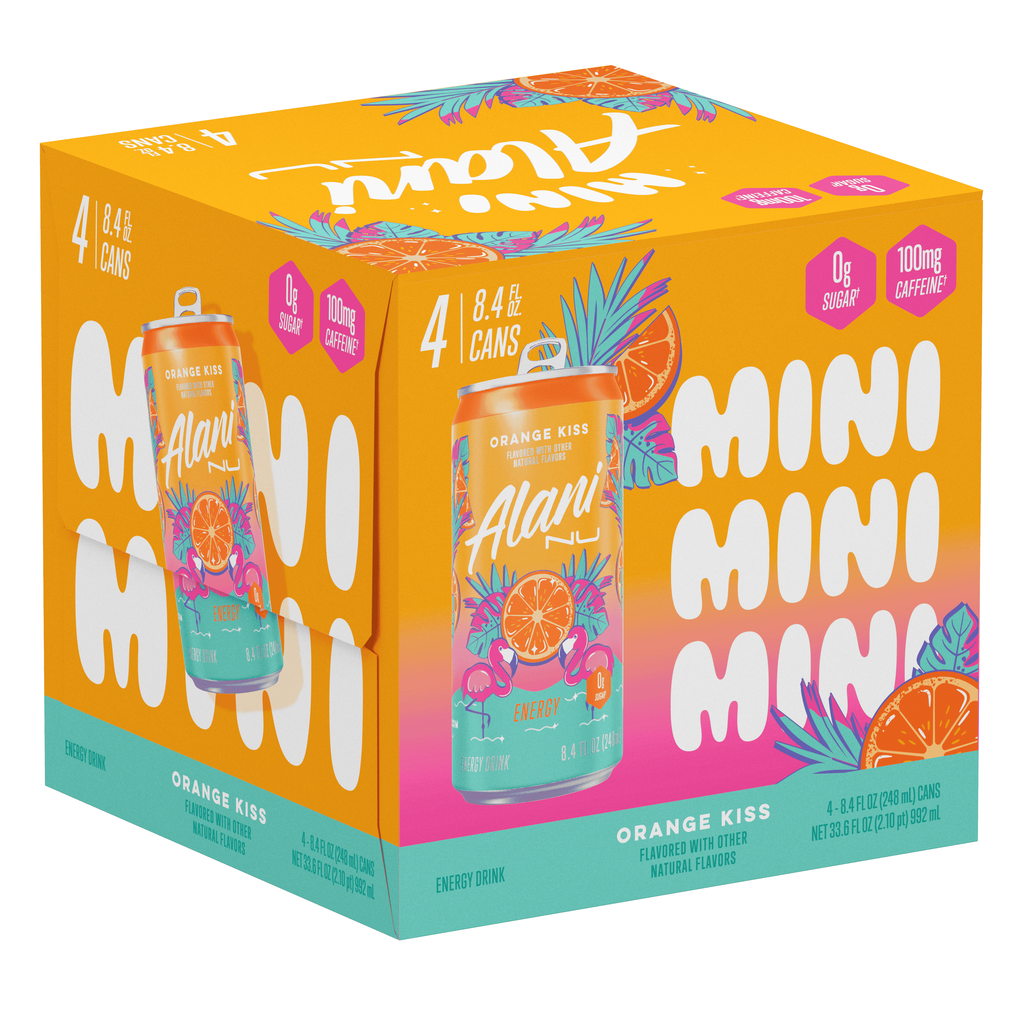 can ali シルクずぶん Alani Nu Sugar Free Energy Drink, Orange Kiss, 8.4oz Cans (4 Pack