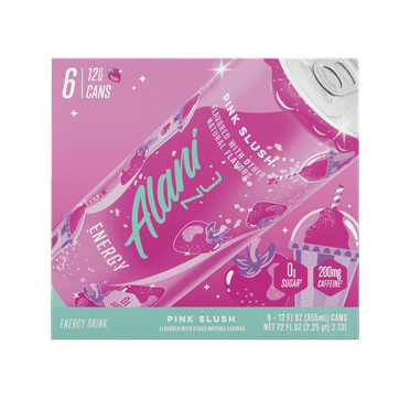 Alani Nu Sugar Free Energy Drink, Pink Slush 12oz Can (6 Pack)