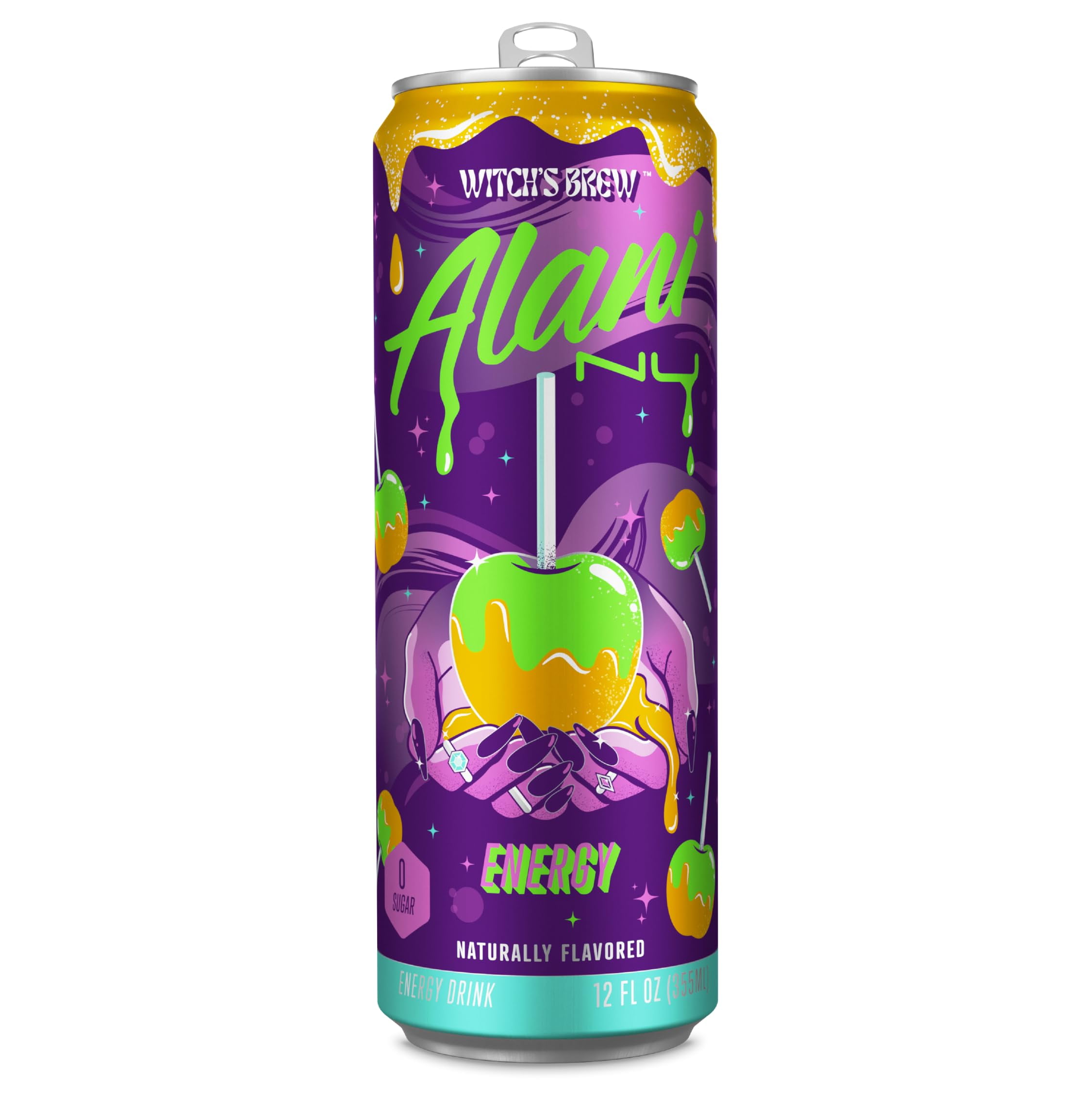Alani Nu Sugar-Free Energy Drink, Pre-Workout Performance, Witch,S Brew, 12 Oz Cans (Pack Of 12)