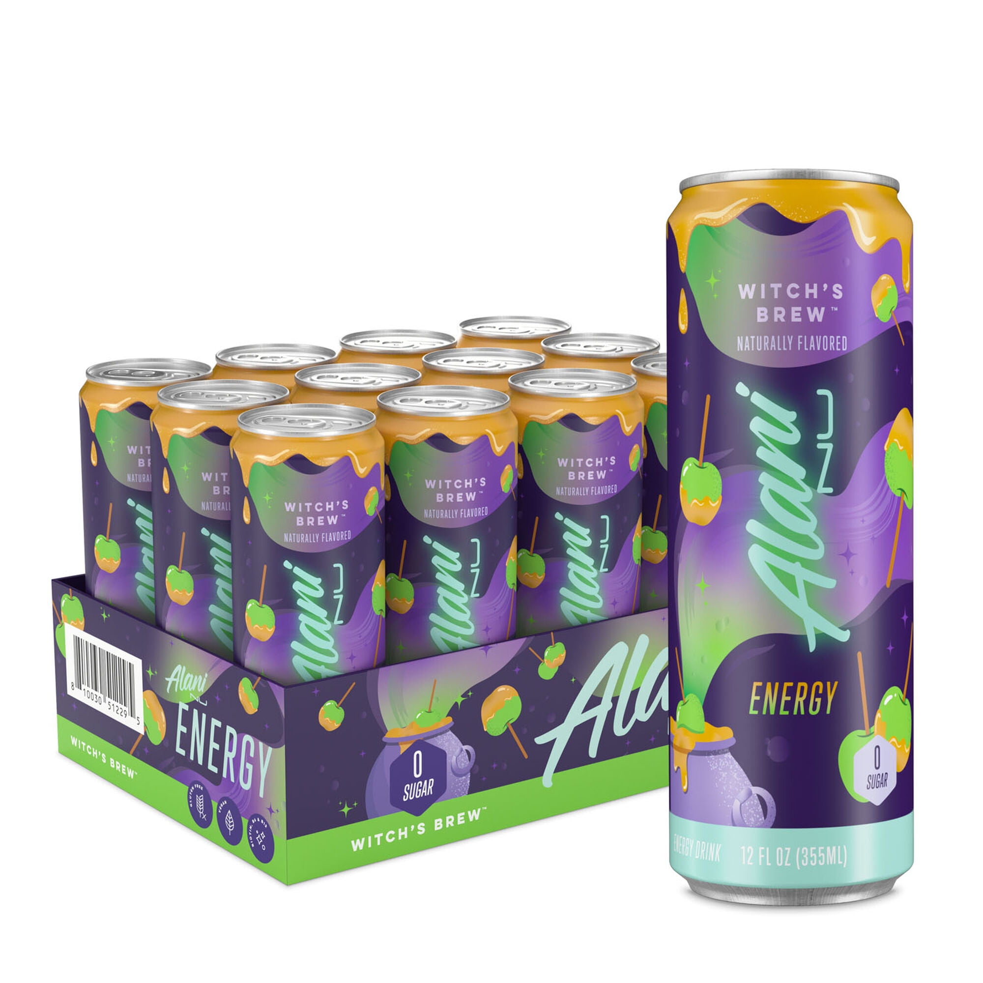 Alani Nu Energy Drink, Pre-Workout Performance, Witch's Brew, 12 oz Cans (Pack of 12) (Limited Edition) - Walmart.com