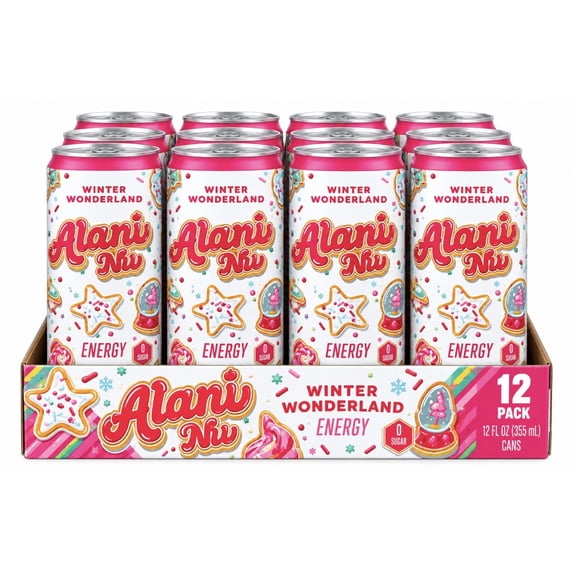 Sugar Technology Alani Nu Winter Wonderland Energy Drink, Sugar Cookie, 12 Pack ...