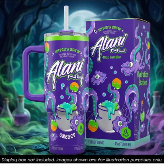 Alani Witchs Brew Purple Halloween Cauldron Energy Drink 40oz Tumbler