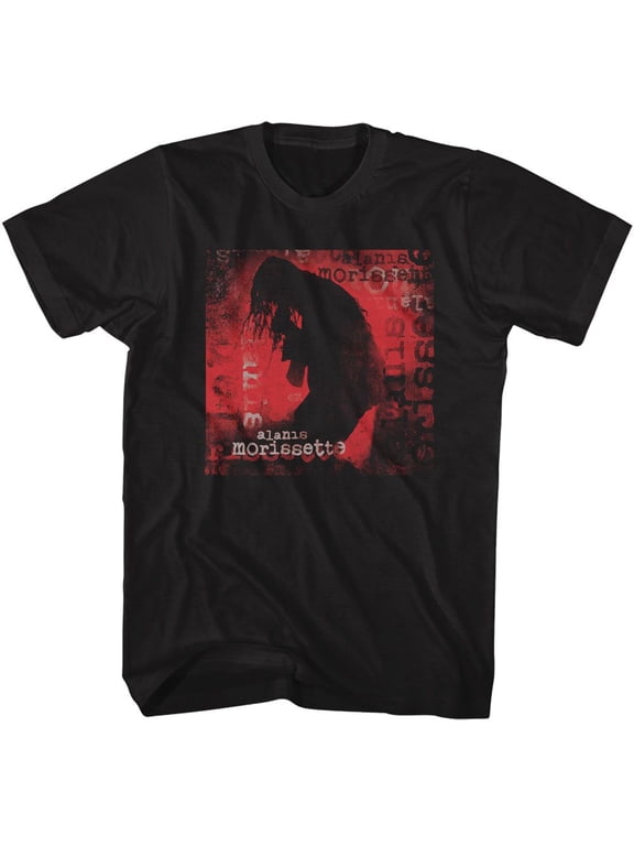 Alanis Morissette Text Overlay Black Adult T-Shirt
