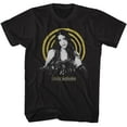 thumbnail image 1 of Alanis Morissette Yellow Spiral Black Adult T-Shirt, 1 of 2