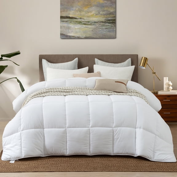 Alanzimo Down Alternative Queen Size Comforter Duvet inserts, All Season Breather Bedding Grey Comforter 90x90"