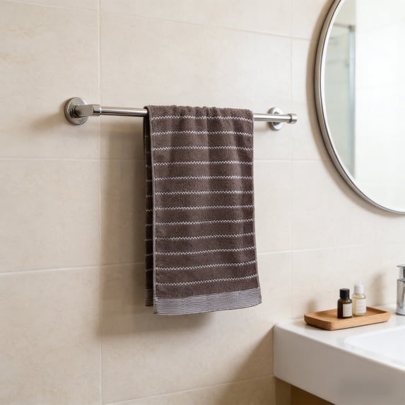 Alaparte Brown Striped Cotton Hand Towels for Bathroom, 14"x30" Ultra Soft Absorbent Decorative Hand Towels for Kitchen & Everyday Use Breathable Hand Face Towels for Spa Gym Hotel