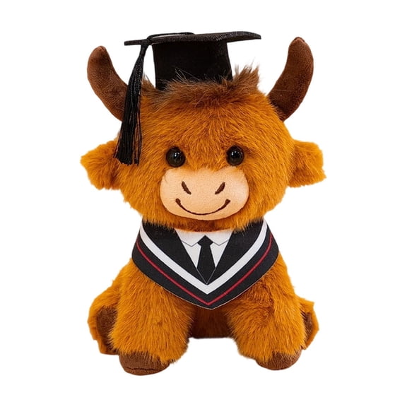 Alaparte Class Of 2026 Graduation Highland Cow Plush Toy-8.6 Inch Highland Cow Stuffed Animal With Graduation Cap And Sash, Cute Stuffy Plushies Graduation Gift For Her Him Kids Kindergarten College