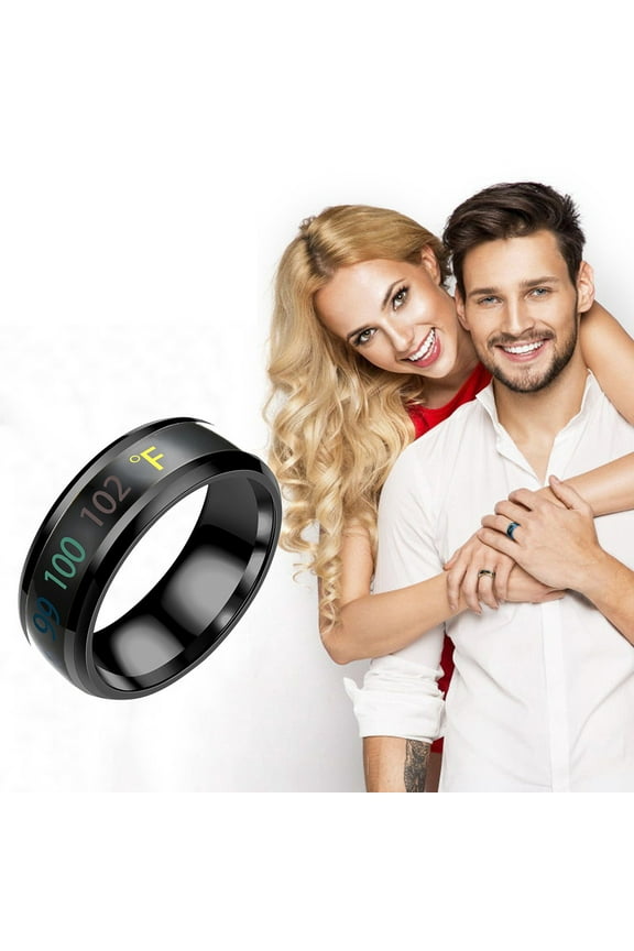 ,Fashion New Physical Intelligent Temperature Couple Ring Mood Display Ring 8mm,Facial Skin Care Products