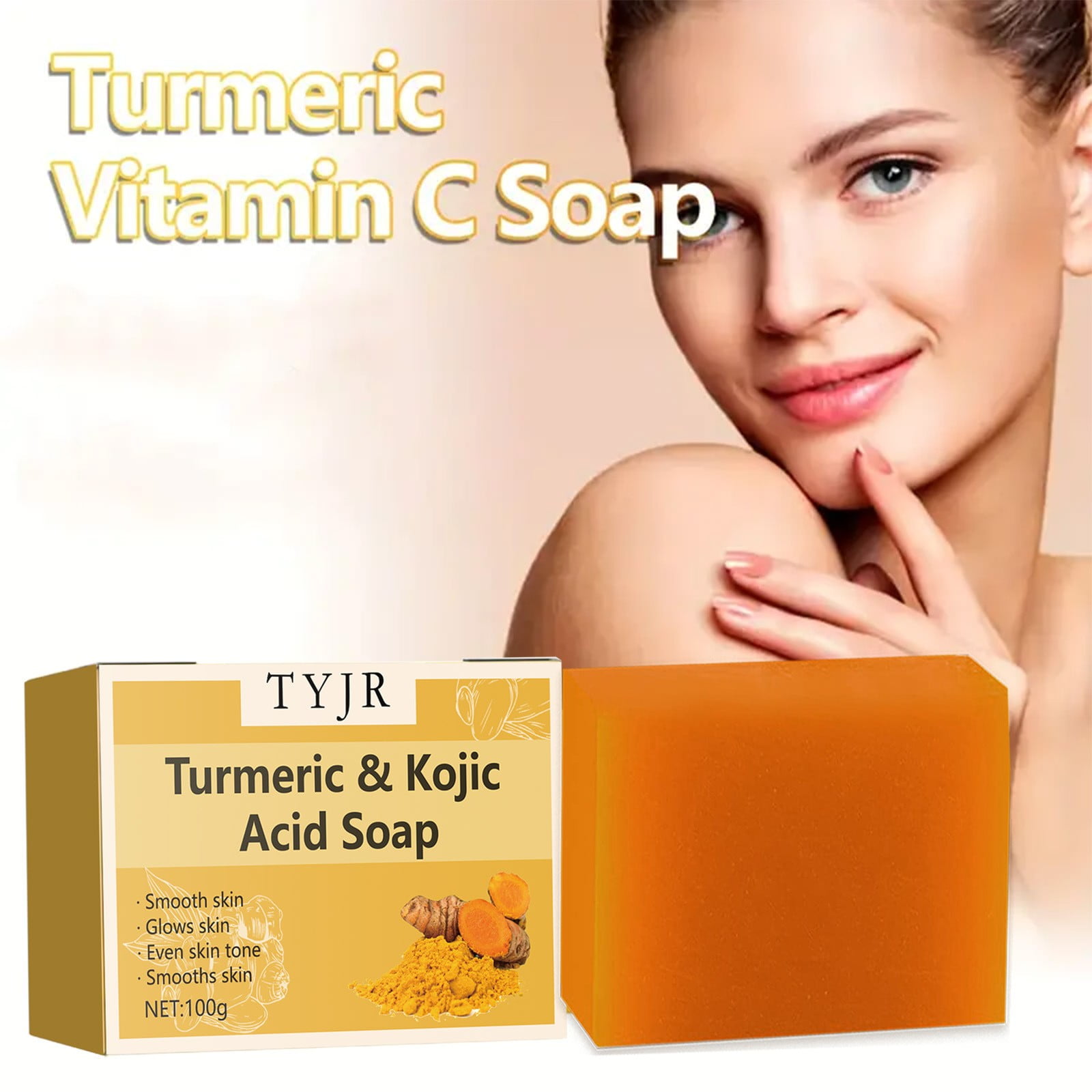 Alaparte,Gentle Facial Cleansing Brightening Complexion Moisturizing Ginger Turmeric Kojic Soap