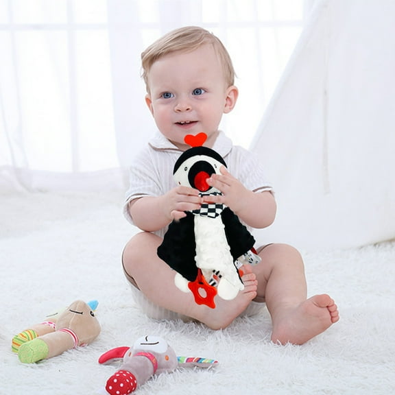 Alaparte High Contrast Security Blanket With Jingle Crinkle Sound Paper Soft Baby Unisex Baby Gifts For Boys And Girls Baby Snu-Ggle Toy Baby Stuffed Multicolor B