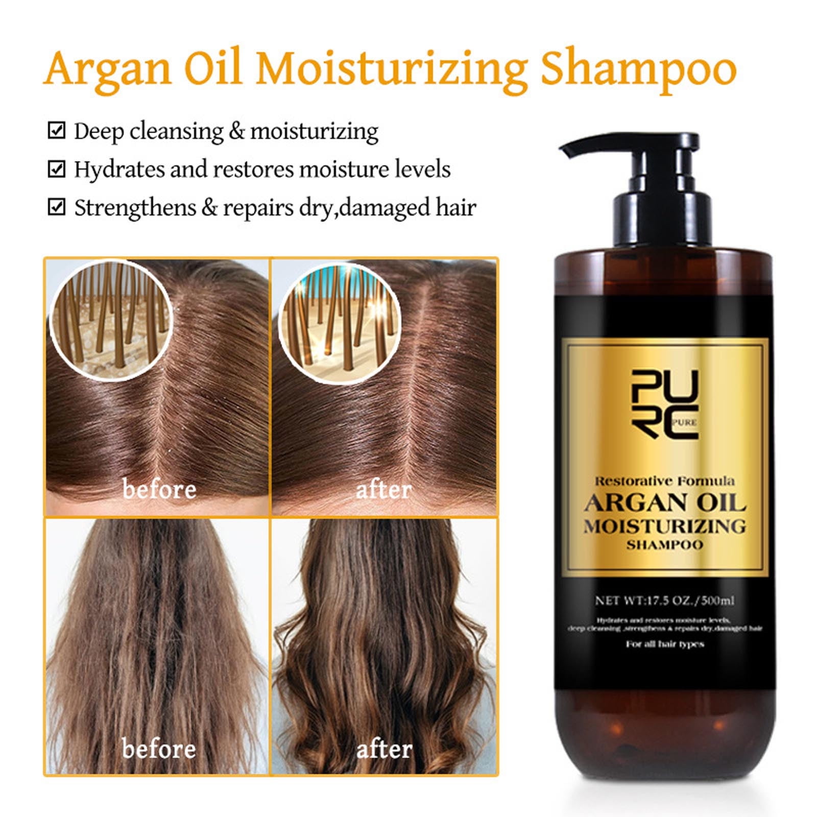 Alaparte,Moroccan Argan Oil Shampoo and Conditioner Set with Hair Mask