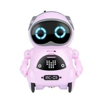 Alaparte Pocket Rc Robot Talking Interactive Dialogue Voice Recognitions Record Singing Dancing Telling Story Mini Rc Robot Toys Gift Pink