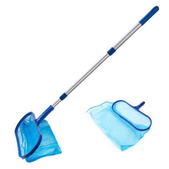 Alaparte Pool Skimmer Net 4 Foot Leaf Skimmer Net With Aluminum Pole Sections - 6" Deep Ultra Fine Mesh Netting Bag Basket For Fast Cleaning Of The Finest Debris, Clean Spas, Blue