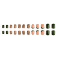 thumbnail image 1 of Alaparte Short Shiny Striped Dark Green French Press-On Nails | Simple, Elegant Design for Quick Manicures | For Stylish and Easy Nail Looks | 24pcs (Various Sizes), 1 of 6