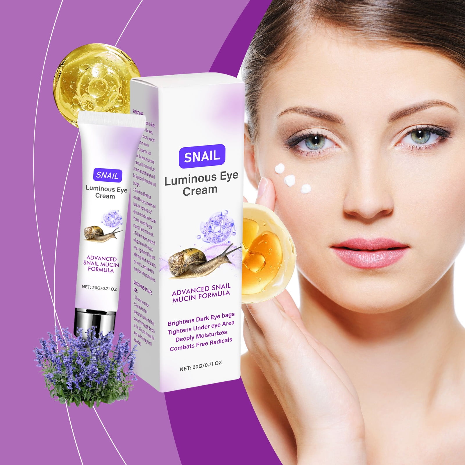 Alaparte,Snail Wrinkle Lightening and Brightening Eye Cream Lifts