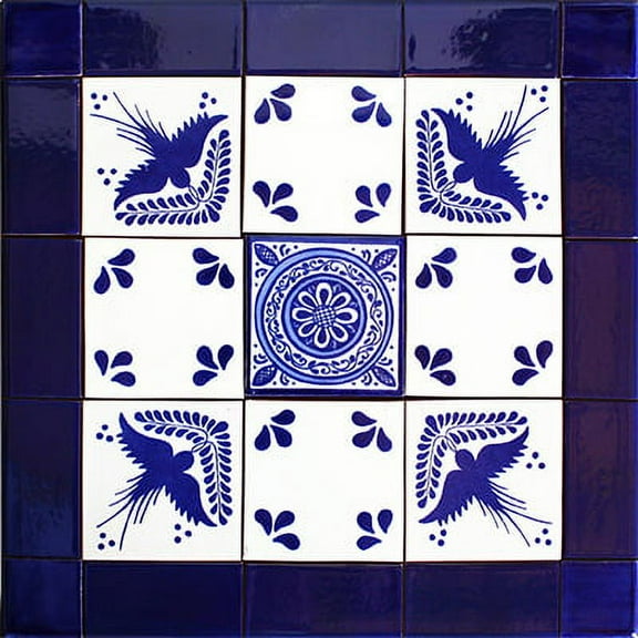 Alares Mexican Tile Set Backsplash Mural