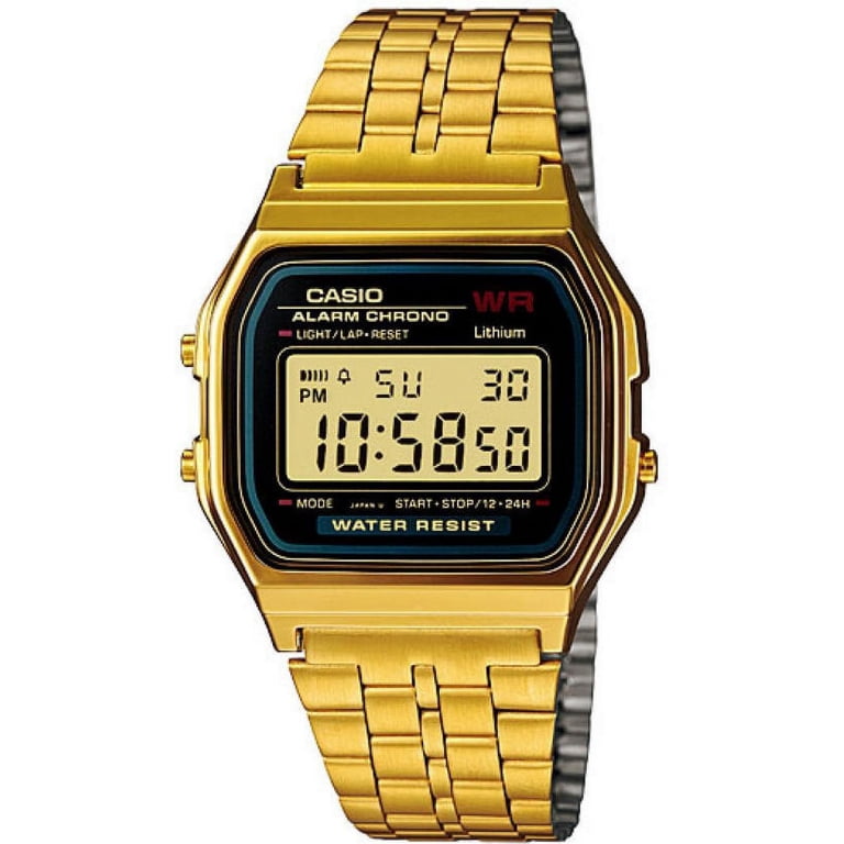 CASIO FUTURIST analog-digital GOLD 腕時計 Casio Alarm Chrono Wristwatch A159WGEA-1, Gold Stainless Steel